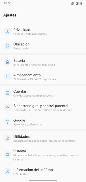 Desplácese y seleccione Sistema
