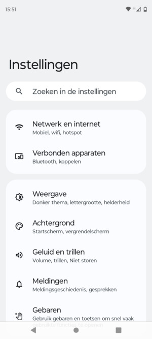 Selecteer Netwerk en internet