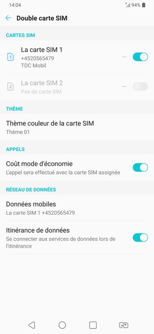 Activer ou désactiver Itinérance de données