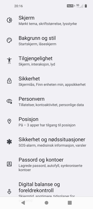 Bla til og velg Posisjon