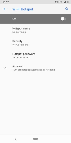 Select Hotspot password