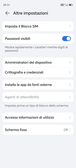 Seleziona Imposta il Blocco SIM