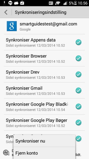 Vælg Synkroniser nu