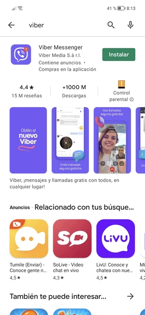 Seleccione la aplicación