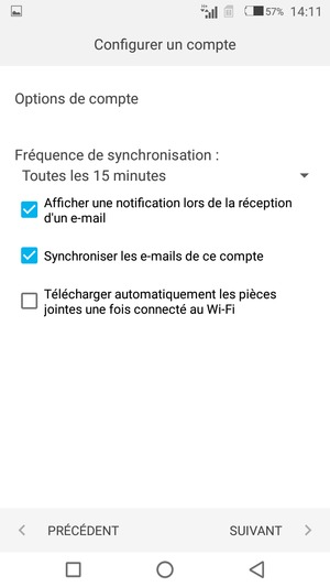 Sélectionnez SUIVANT