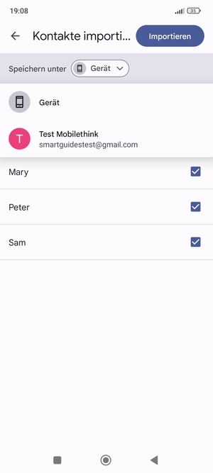 Wählen Sie Ihr Google Konto