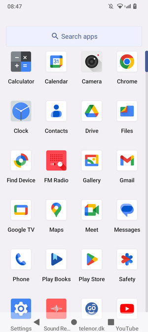 Scroll to and select Settings