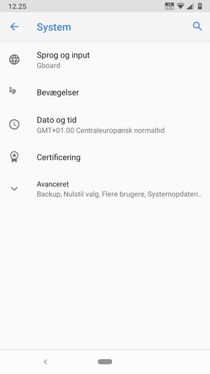 Vælg Avanceret