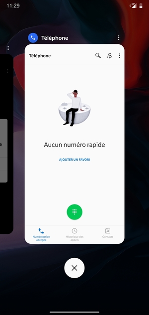 Sélectionnez l'icône Supprimer pour fermer toutes les applis en cours d'exécution