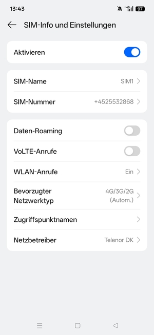 Um das Netzwerk zu wechseln, falls Probleme auftreten, wählen Sie Netzbetreiber