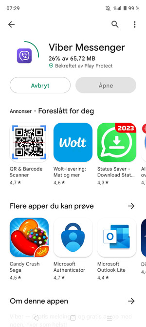 Vent til installasjonen er ferdig