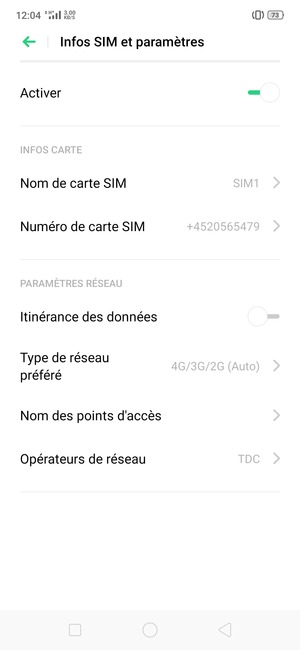 Sélectionnez Nom des points d'accès