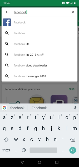 Saisissez le nom de l'appli et sélectionnez Rechercher