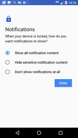 Select your preferred option and select DONE