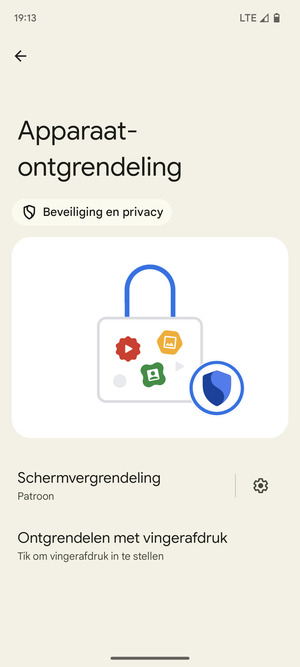 Uw telefoon is nu beveiligd met een schermvergrendeling