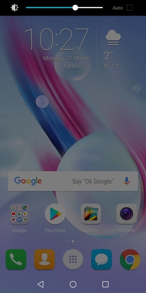 Slide down the top menu