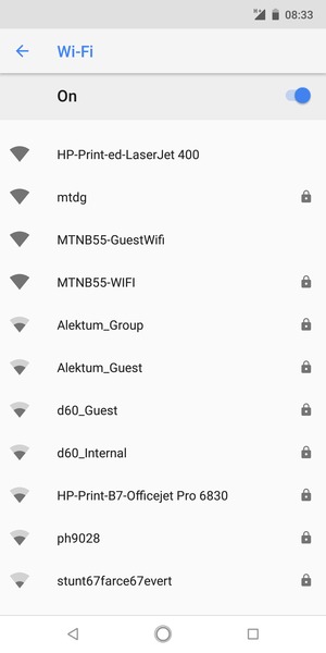Select the wireless network you want to connect to