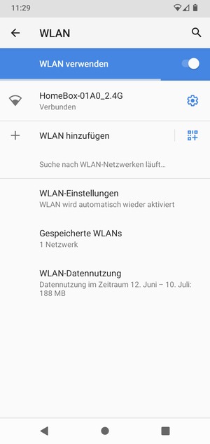 Sie sind nun mit dem WLAN-Netzwerk verbunden
