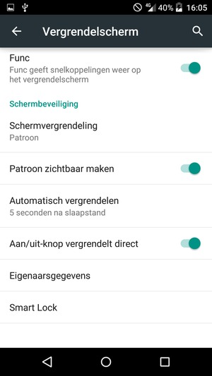 Selecteer Schermvergrendeling