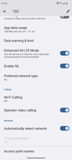 To change network if network problems occur, turn off Automatically select network