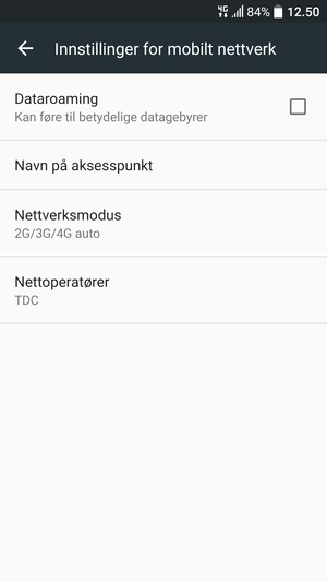 For å bytte nettverk hvis det oppstår nettverksproblemer, velg Nettoperatører