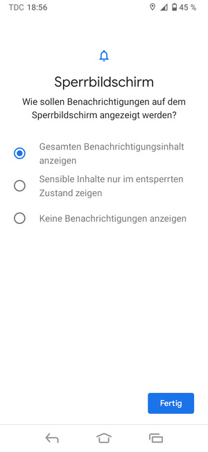 Wählen Sie die gewünschte Option und wählen Sie Fertig