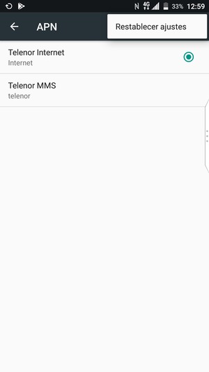 Seleccione Restablecer ajustes