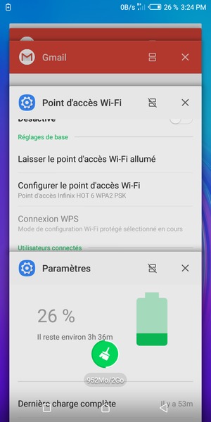Sélectionnez l'icône Supprimer pour fermer toutes les applis en cours d'exécution