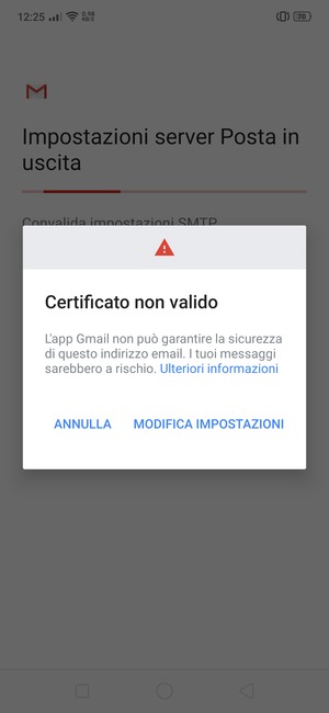 Seleziona MODIFICA IMPOSTAZIONI