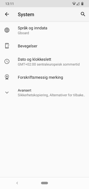 Velg Avansert