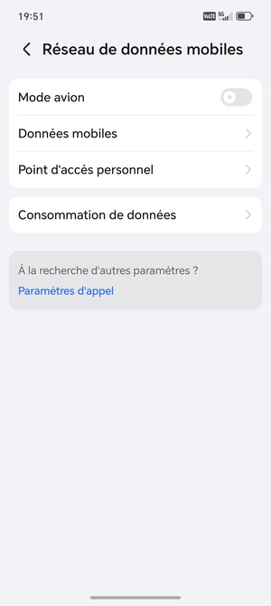 Sélectionnez Données mobiles