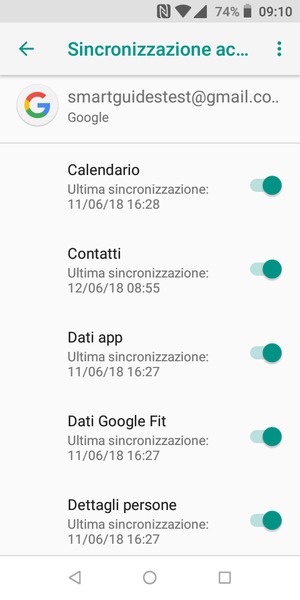Seleziona il tasto Menu