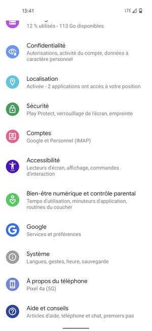 Faites défiler et sélectionnez Système