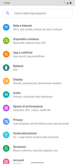 Seleziona Rete e Internet