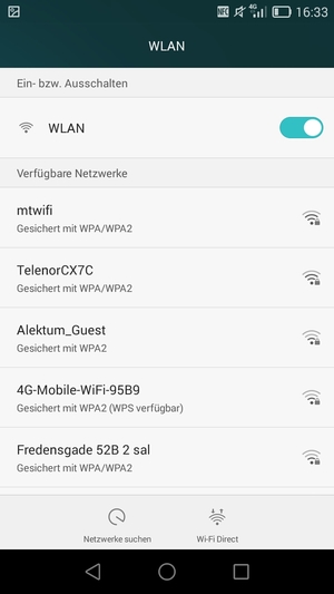 Wählen Sie das Wireless-Netzwerk, zu dem Sie eine Verbindung herstellen möchten