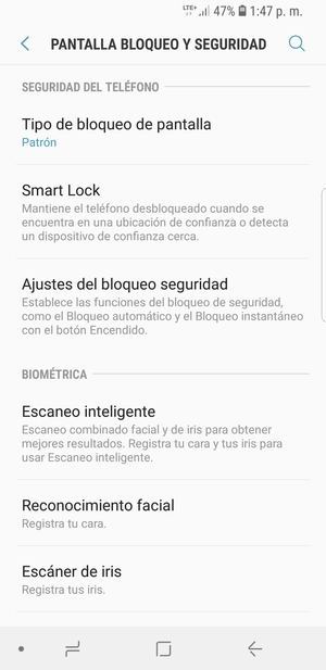 El teléfono ha sido asegurado con un bloqueo de pantalla