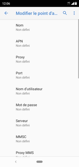 Saisissez les informations MMS