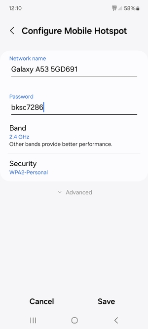 Enter a password of at least 8 characters and select Save