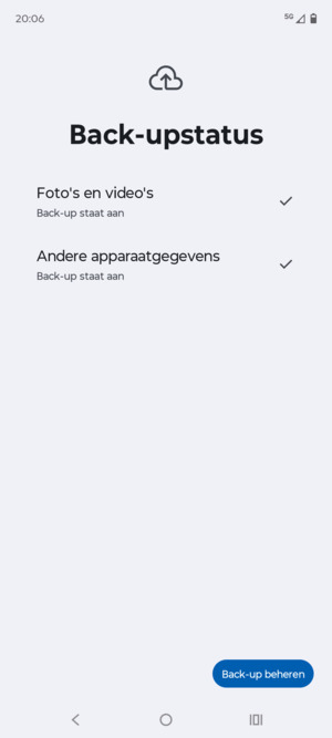 Selecteer Back-up beheren
