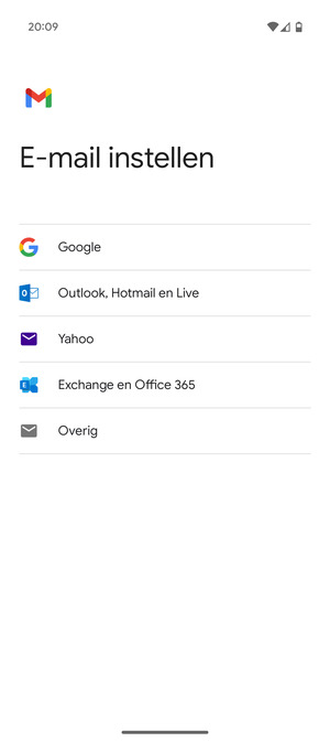 Selecteer Exchange en Office 365