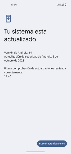 Si su teléfono está actualizado, verá la siguiente pantalla