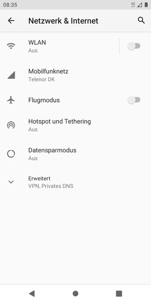 Wählen Sie Mobilfunknetz