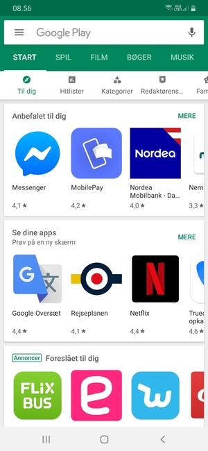 Vælg søgefeltet