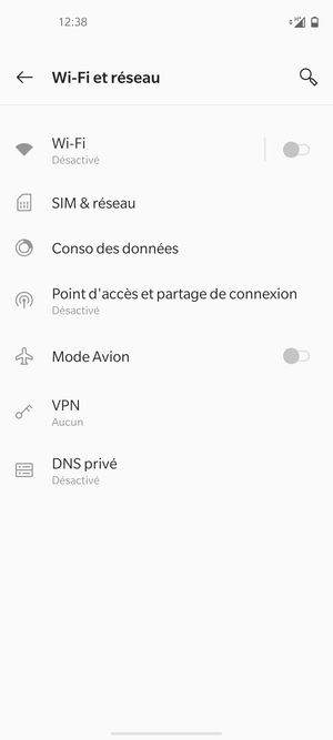 Sélectionnez SIM & réseau