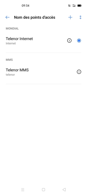 Sélectionnez le bouton du Menu