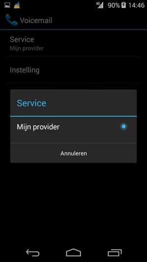 Selecteer Mijn provider