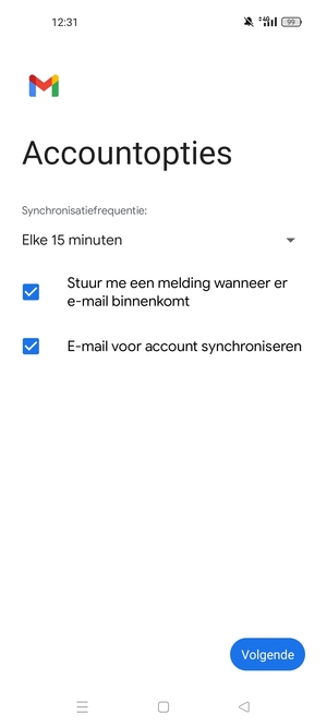 Selecteer Volgende