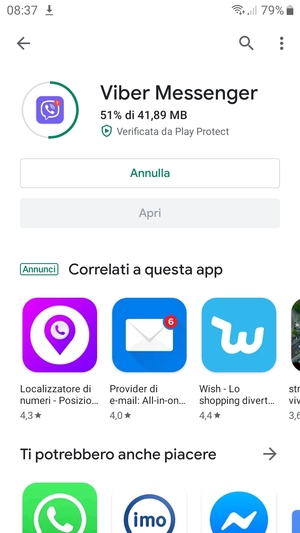 Attendi il completamento del processo di installazione