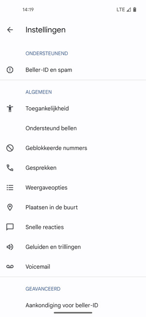 Selecteer Voicemail