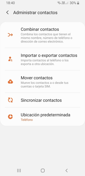 Seleccione Importar o exportar contactos